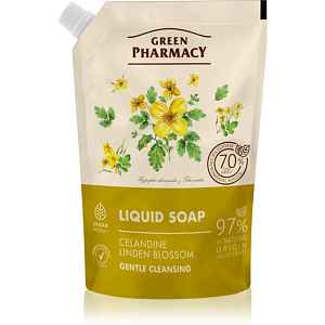 Green Pharmacy Celandine & Linden tekuté mýdlo na ruce – náhradní náplň 460 ml