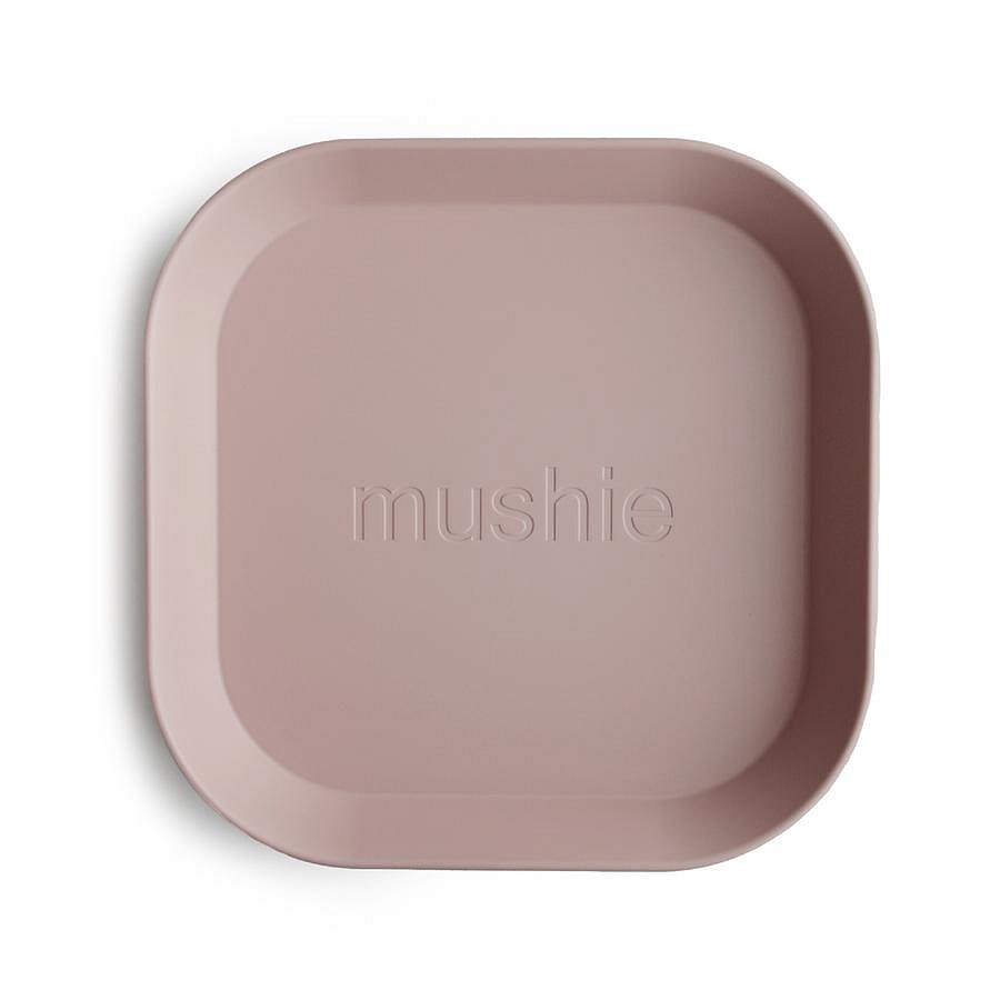 MUSHIE Hranatý talíř 2-balení Blush