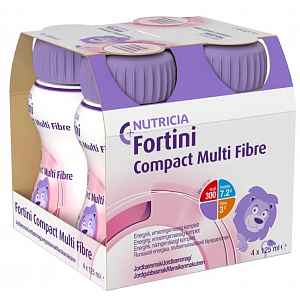 FORTINI COMPACT MULTI FIBRE S PŘÍCHUTÍ JAHODOVOU perorální SOL 4X125ML