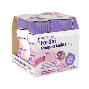 FORTINI COMPACT MULTI FIBRE S PŘÍCHUTÍ JAHODOVOU perorální SOL 4X125ML