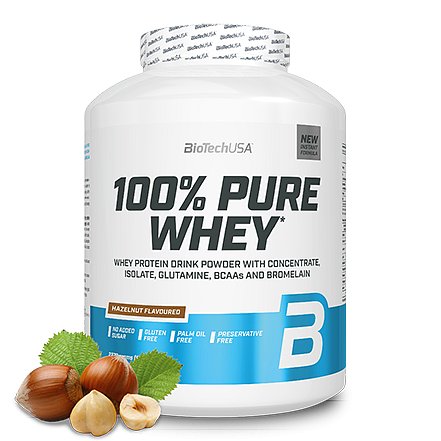 BioTech 100% Pure Whey Lískový oříšek 2270 g