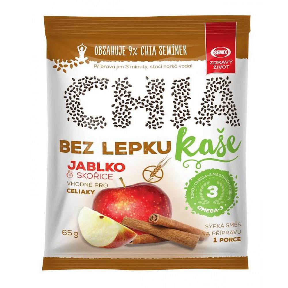 SEMIX Chia kaše bez lepku s jablky a skořící 65 g