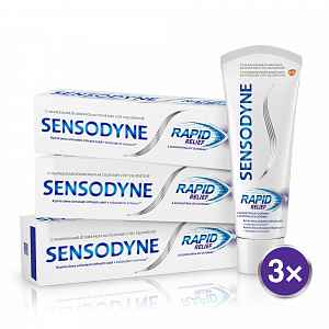 Sensodyne Zubní pasta pro citlivé zuby Rapid 3x75 ml