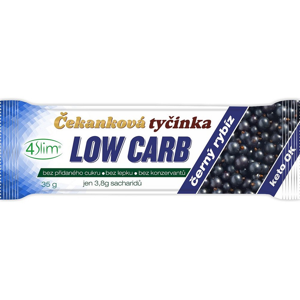 4SLIM Čekanková tyčinka Low Carb černý rybíz 35 g