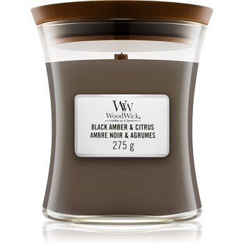 Woodwick Black Amber & Citrus vonná svíčka 275 g střední