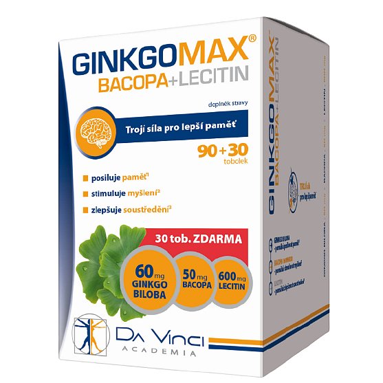 GinkgoMAX Bacopa, Lecitin 90+30ks