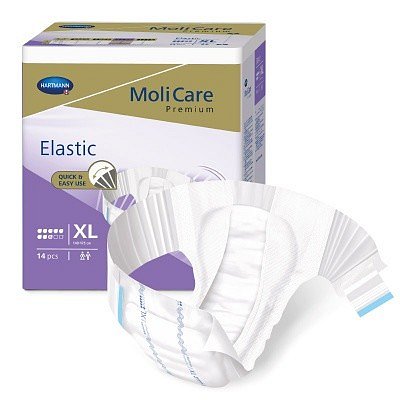 KALHOTKY ZALEPOVACÍ MOLICARE ELASTIC 8 KAPEK XL BOKY 140-175CM,3550ML,14KS - II.jakost