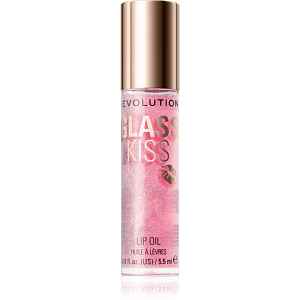 Revolution Glass Kiss třpytivý olej na rty odstín Fairytale Peach 5.5 ml