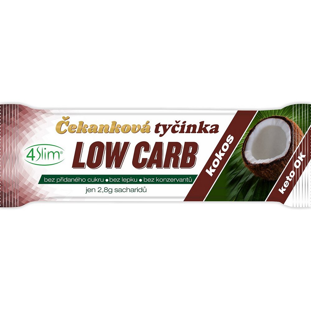 4SLIM Čekanková tyčinka Low Carb kokos 35 g