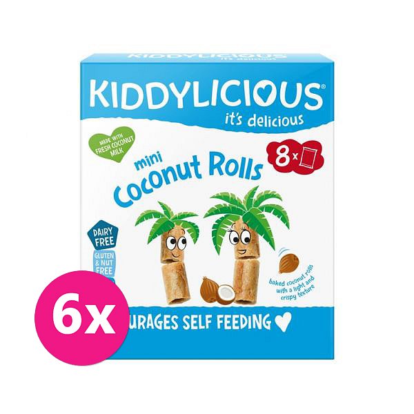 6x KIDDYLICIOUS Mini kokosové trubičky