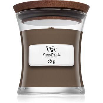 Woodwick Black Amber & Citrus vonná svíčka 85 g s dřevěným knotem