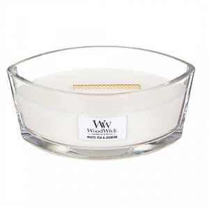 Woodwick White Tea & Jasmine vonná svíčka s dřevěným knotem (hearthwick) 453,6 g