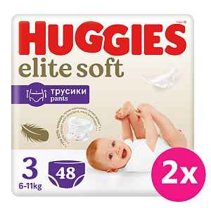 2x HUGGIES® Elite Soft Pants - 3 (48)