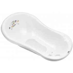 Maltex Dětská vanička Zebra s výpustem a protiskluzovou podložkou, 100 cm - bílá