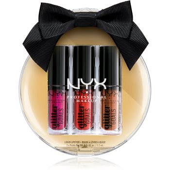 NYX Professional Makeup Love Lust Disco Glitter Goals sada rtěnek 3 x 1,2 ml