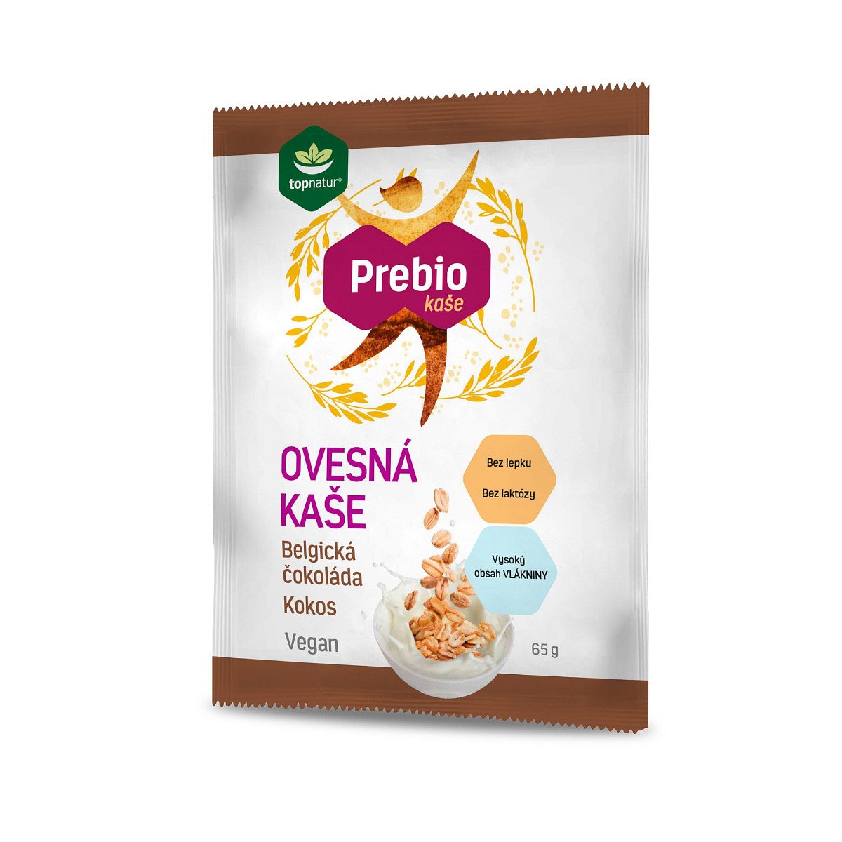 Topnatur Prebio ovesná kaše Belgická čokoláda&kokos 65 g