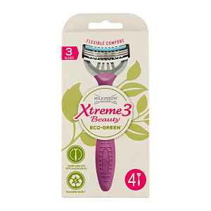 Wilkinson Dámský jednorázový holicí strojek Sword Xtreme3 Beauty Eco-Green 4 ks
