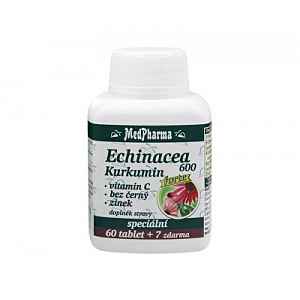 MedPharma Echinacea 600 FORTE + kurkumin + vit. C + bez černý + zinek 67 tobolek