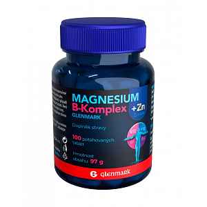 Glenmark Magnesium B-komplex + Zinek 100 potahovaných tablet