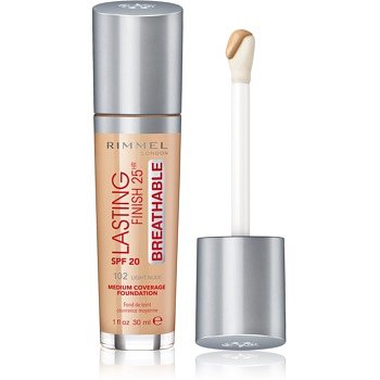 Rimmel Lasting Finish 25H Breathable tekutý make-up SPF 20 odstín 102 Light Nude 30 ml