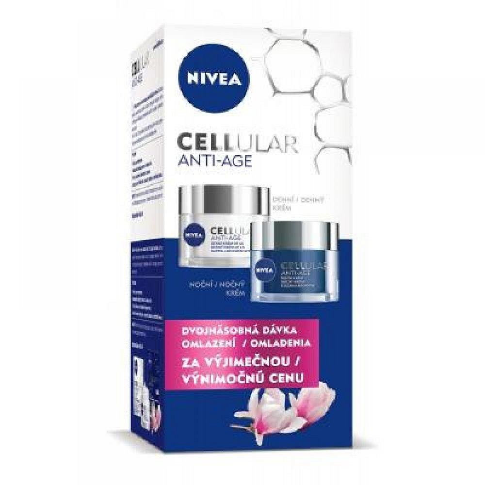 NIVEA Cellular Anti-Age denní + noční krém 2 x 50 ml + NIVEA Creme 75 ml ZDARMA