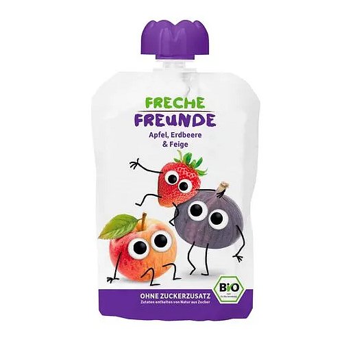 Freche Freunde BIO Ovocná kapsička jablko, jahoda a fík 100g