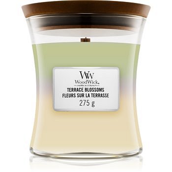 Woodwick Trilogy Terrace Blossoms vonná svíčka 275 g s dřevěným knotem