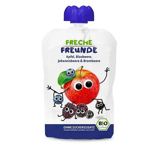 Freche Freunde BIO Ovocná kapsička jablko, borůvka, rybíz a ostružina 100g