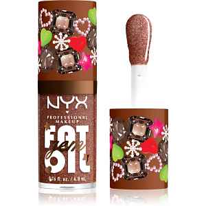 NYX Professional Makeup Fat Oil Gem Xmas olej na rty odstín Cacao Gem 4.8 ml