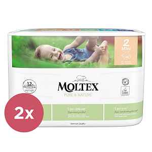 2x MOLTEX Pure&Nature Pleny jednorázové 2 Mini (3-6 kg) 38 ks