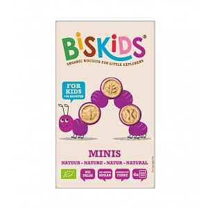 Biskids BIO dětské celozrnné mini sušenky Natural 120 g