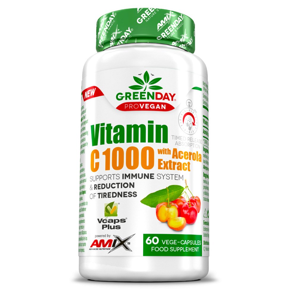 GREENDAY ProVegan Vitamin C 1000 mg s extraktem z aceroly  60 kapslí