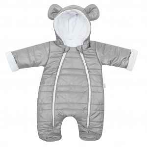 New Baby Zimní kojenecká kombinéza s kapucí a oušky Pumi grey, vel. 68 (4-6m)