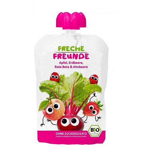 Freche Freunde BIO Kapsička jablko, červená řepa, jahoda a malina 100g