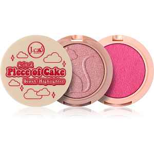 J.Cat Beauty 2 In 1 Piece Of Cake tvářenka s rozjasňovačem odstín 104 Having Fairy Good Day 12.1 g