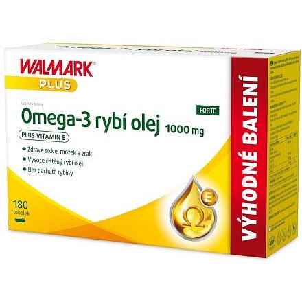 Walmark Omega-3 rybí olej 1000mg 180 měkkých tobolek