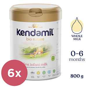 6x KENDAMIL Mléko počáteční BIO Nature 1 DHA+ (800 g) 0m+