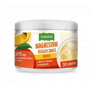 Organis Magnesium Drink s příchutí manga a pomeranče 102 g