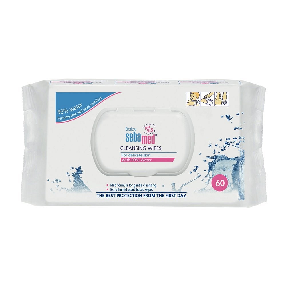 Sebamed Baby Dětské vlhčené ubrousky s 99 % vody 60 ks