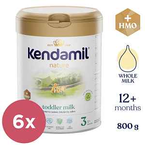 6x KENDAMIL Mléko batolecí BIO Nature 3 HMO+ (800 g) 10m+