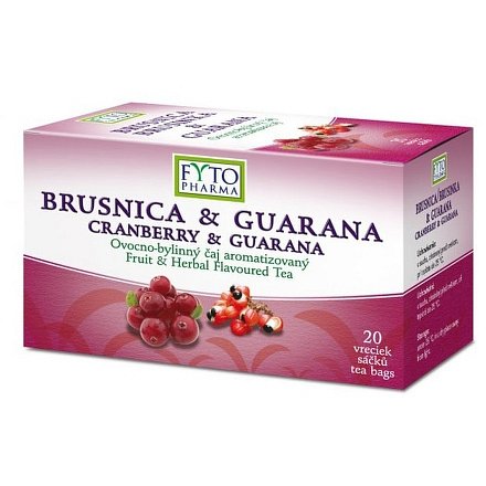 Ovocno-bylinný čaj brusinka & guarana 20x2g