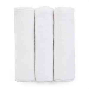 PETITE&MARS Sada plenek bambusová mušelínová 3ks Moussy Total White, 68 x 68 cm