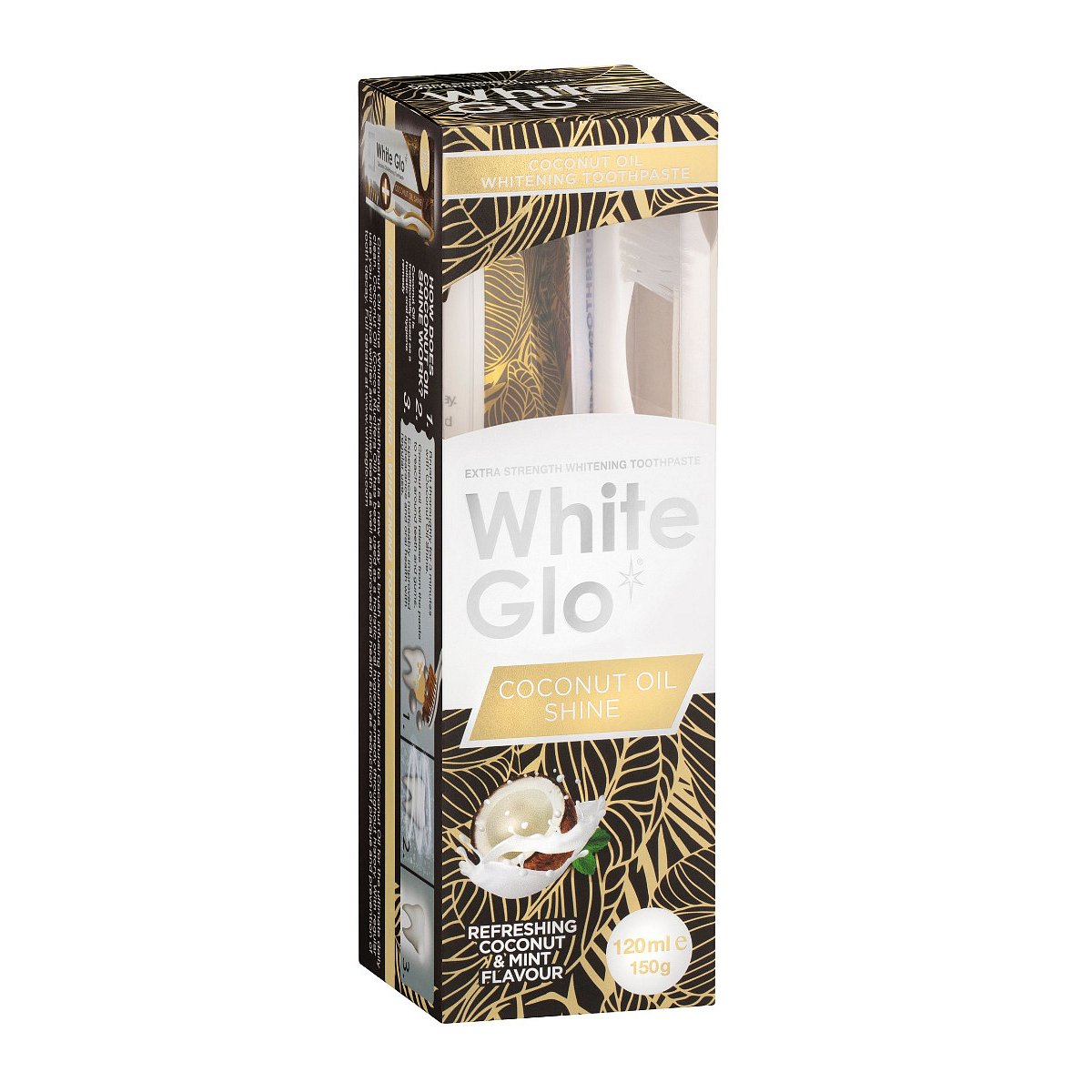 White Glo Bělicí zubní pasta s kokosovým olejem 120 ml + kartáček