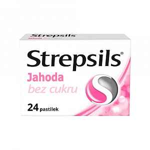 Strepsils Jahoda bez cukru 0.6mg/1.2mg pas.24