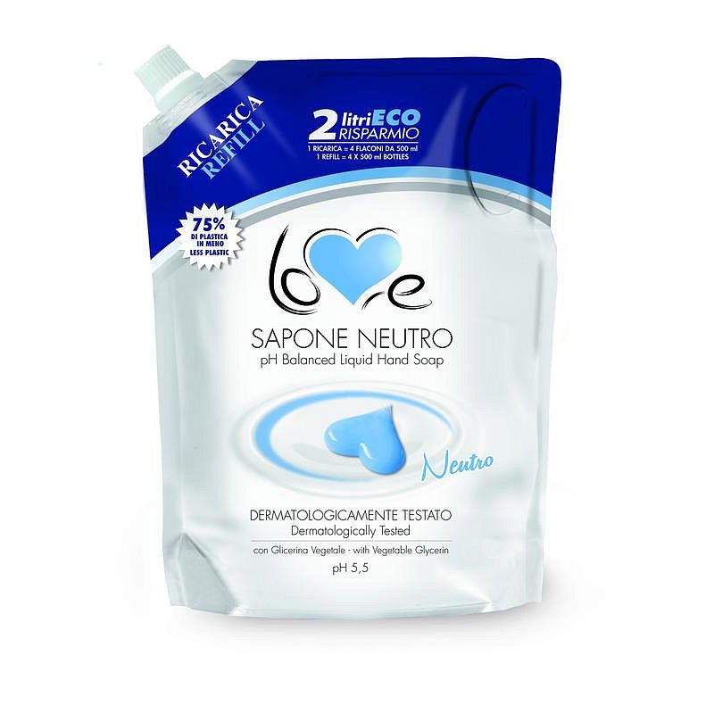 Love Sapone Neutro tekuté mýdlo v náhradním eko balení 2000 ml