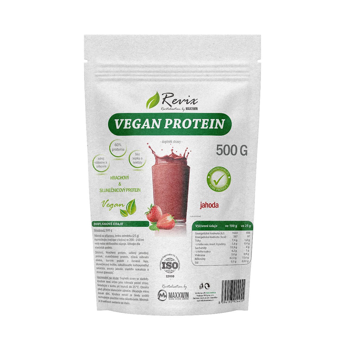 Revix Vegan protein jahoda 500 g