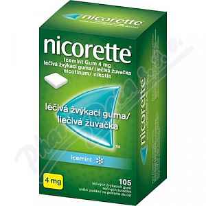 Nicorette Icemint Gum 4 mg léčivá žvýkací guma 105