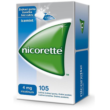 Nicorette Icemint Gum 4 mg léčivá žvýkací guma 105