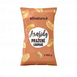 Allnature Arašídy loupané pražené nesolené 1000 g