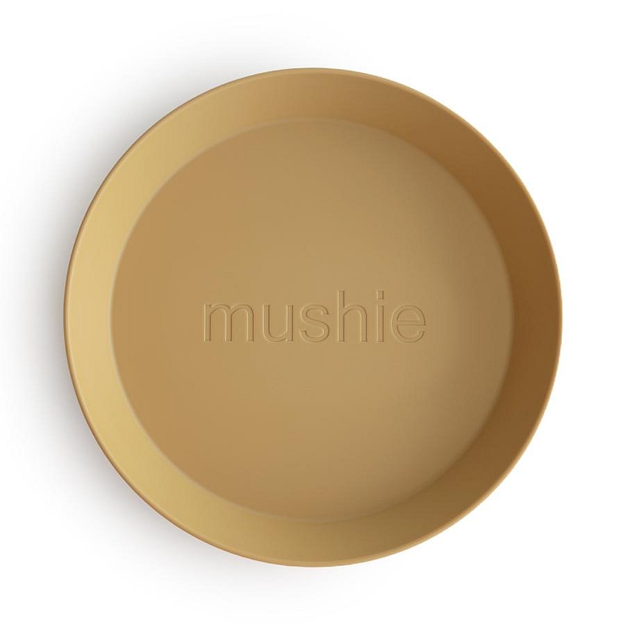 MUSHIE Kulatý talíř 2-balení Mustard
